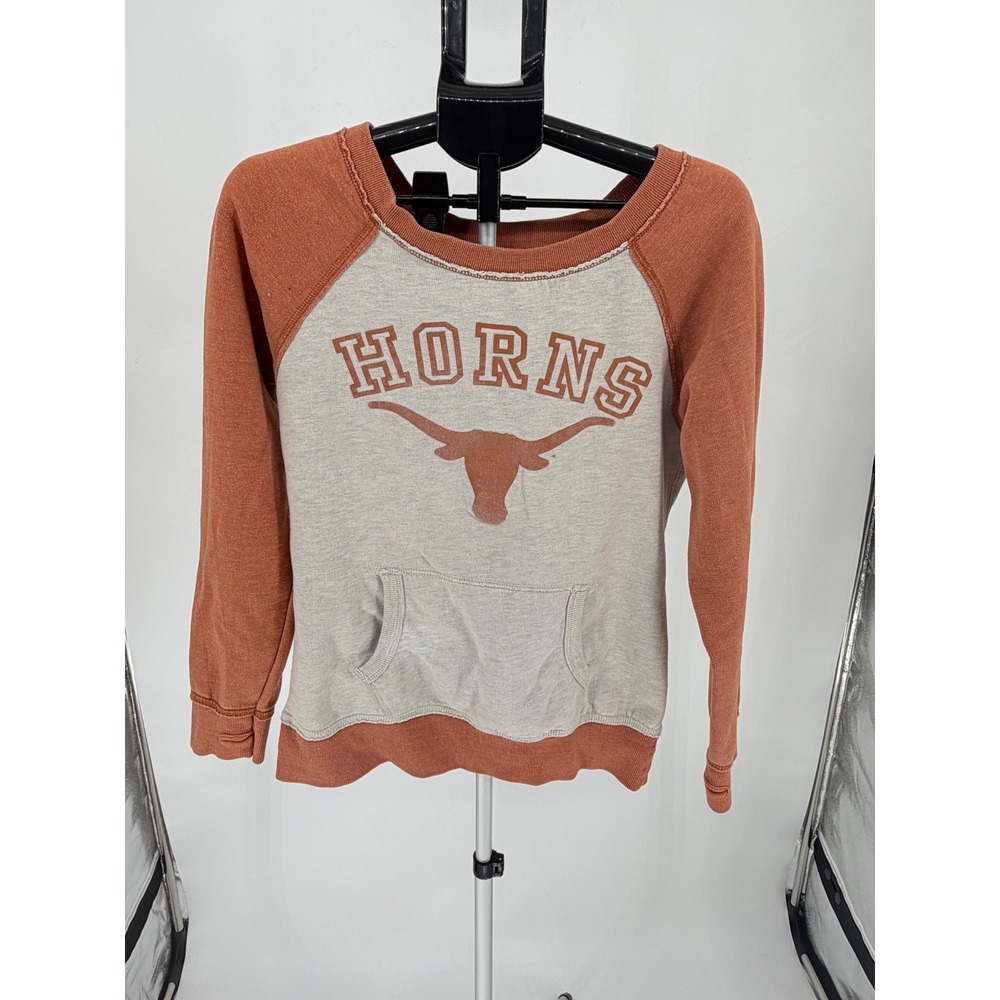 Pressbox Texas Longhorns Sweatshirt Women Large Orange Gray